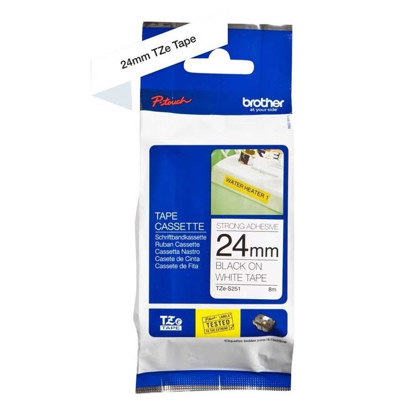 Brother TZES251 P-Touch schwarz auf weiss 24mm extra stark klebend