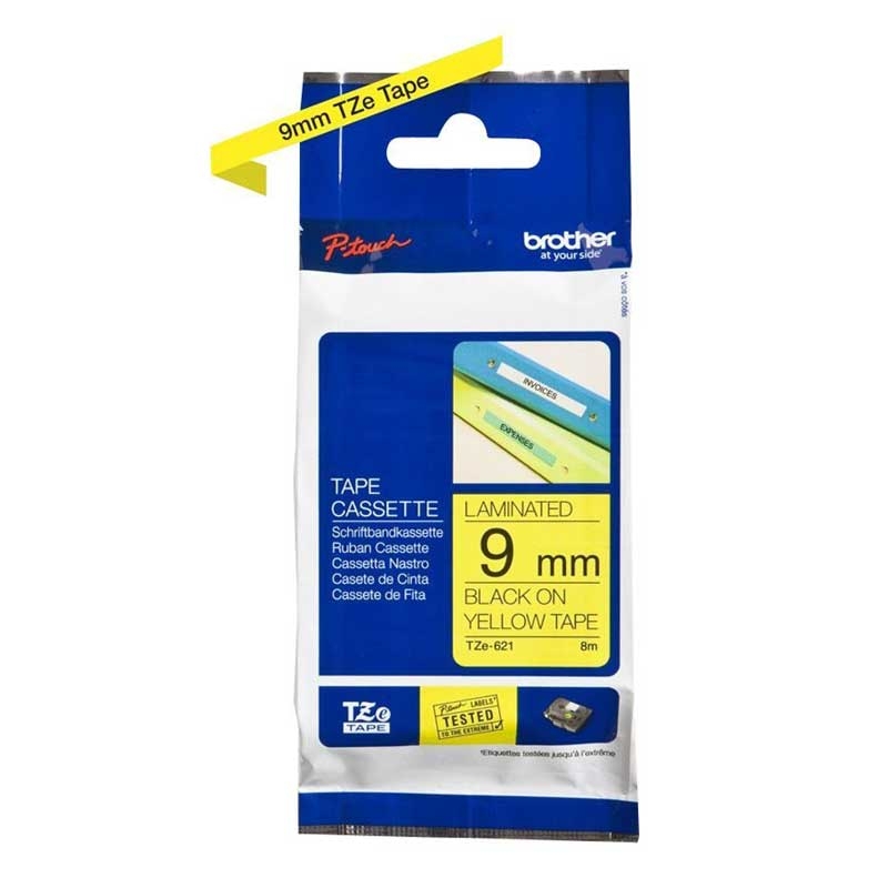 Brother TZE621 Original P-touch Schriftband 9 mm, schwarz auf gelb