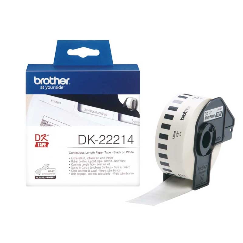 Brother DK22214 P-Touch continue length Papier 12mm x 30.48 m