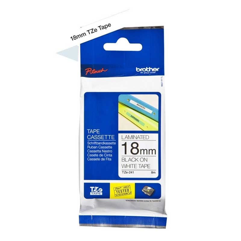 Brother TZE241 Original P-touch Schriftband TZe-241 18 mm, schwarz auf weiß