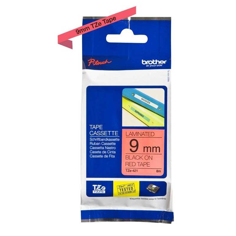 Brother TZE-421 P-Touch schwarz auf rot 9mm