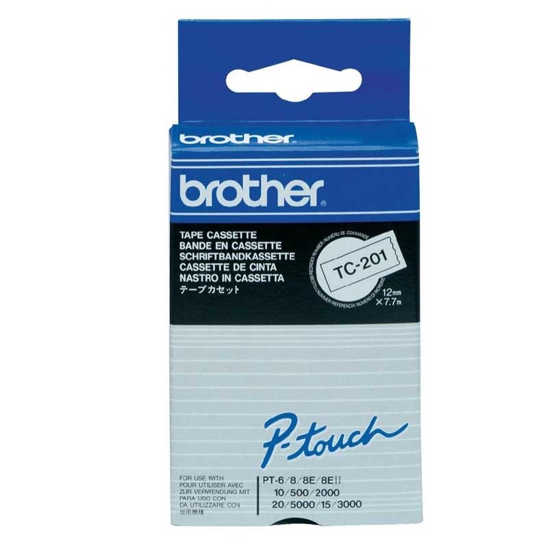 Brother TC-201 P-Touch schwarz auf weiss 12mm