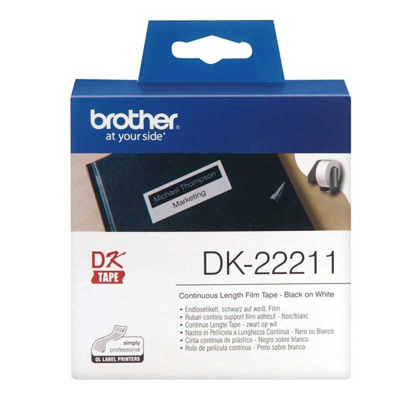 Brother DK-22211 P-Touch weiß Endlosetiketten Film 29mm x 15.24m