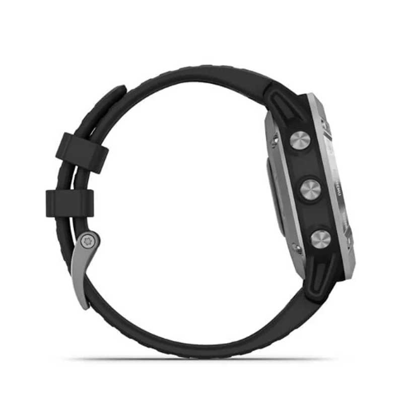Garmin fenix 6 Solar silber mit schwarzem Armband 47mm