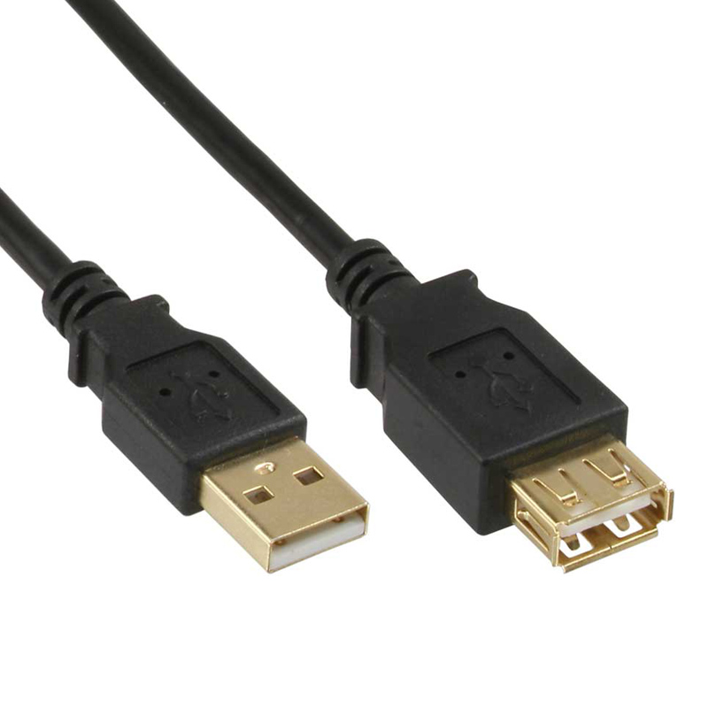 USB 2.0 Verlängerung Typ A schwarz 3m