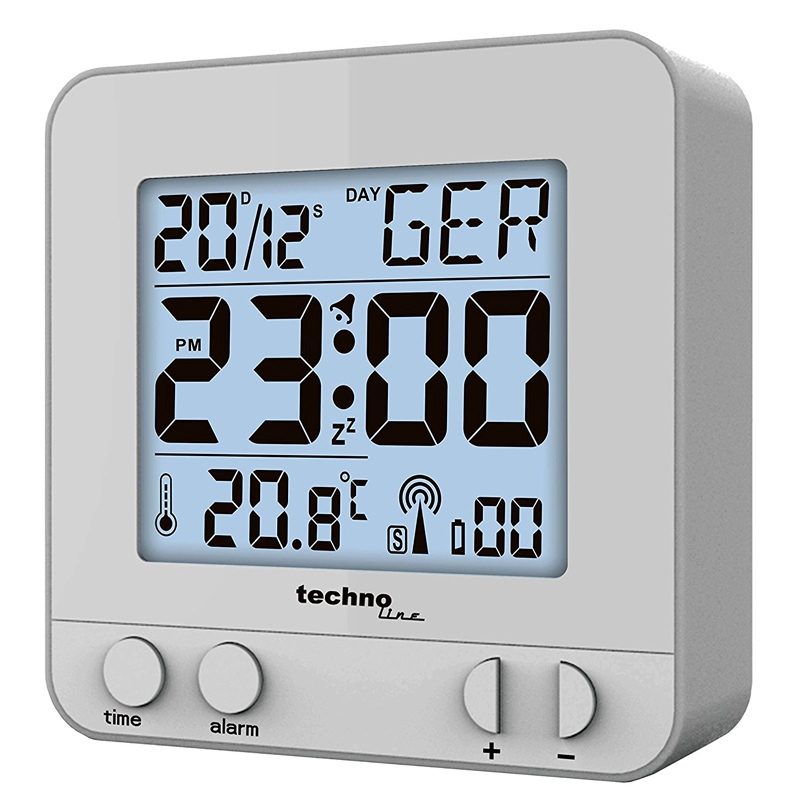 Technoline WT 235 Funkwecker silber mit Touchsensor