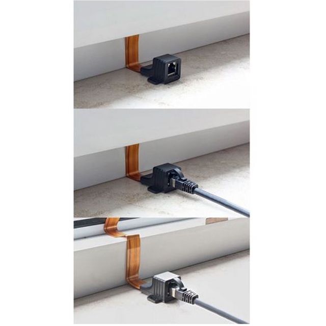 InLine Patchkabel Fensterdurchführung 2x RJ45 Buchse, ungeschirmt, 0,3m