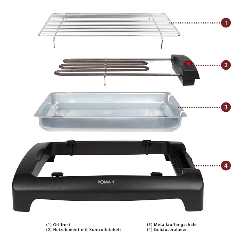Bomann BQ 1240 CB N Barbeque-Tischgrill
