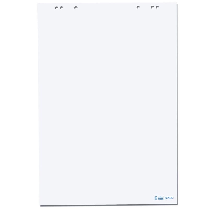 Herlitz Flipchartblock 68 x 99 cm, 20 Blatt blanko, 80 g/m² 5er Pack