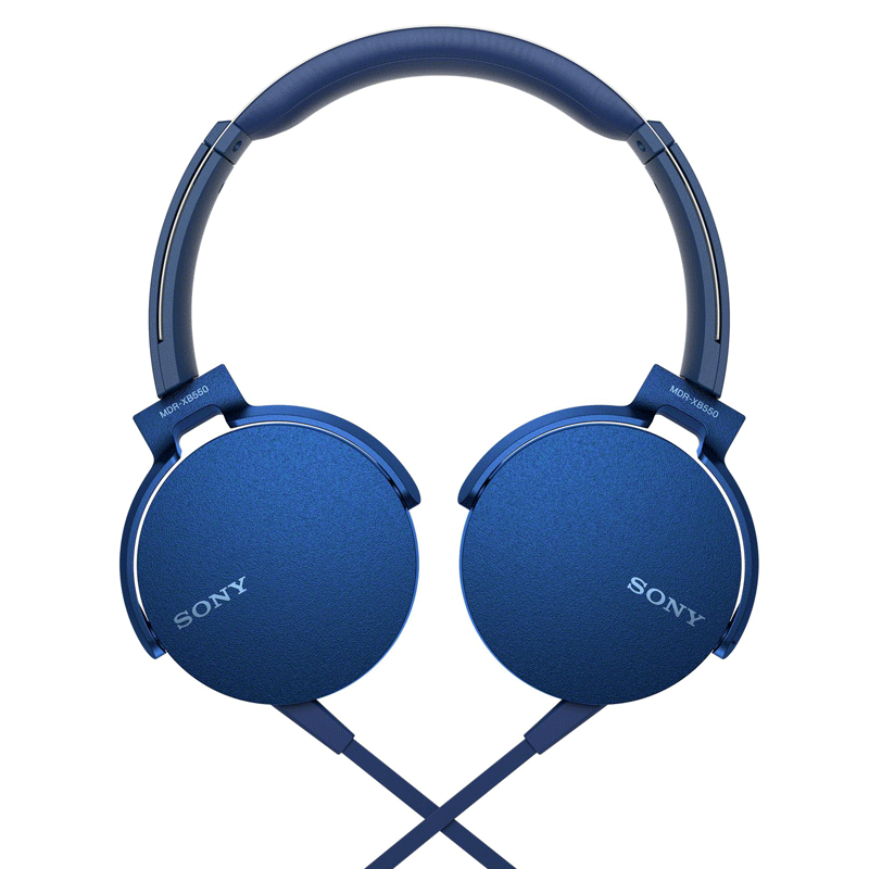 Sony MDR-XB550AP HiFi Over Ear Headset blau