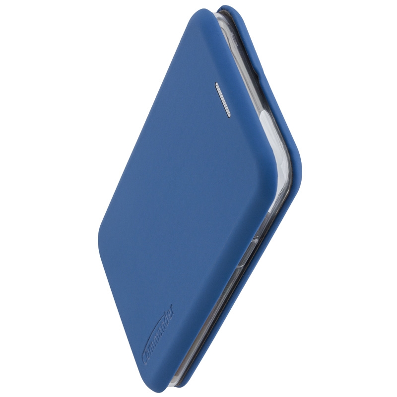 Peter Jäckel COMMANDER Book Case CURVE für Apple iPhone 12/12 Pro Soft Touch Maritim Blue