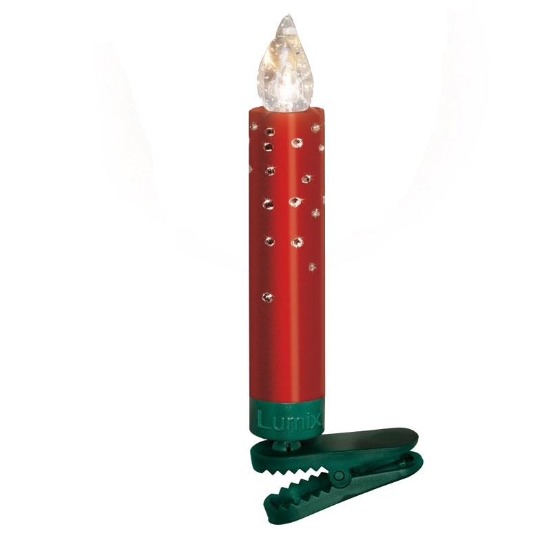 Krinner Lumix SuperLight Crystal 7er Erweiterungs-Set Kabellose Christbaumkerzen Rot