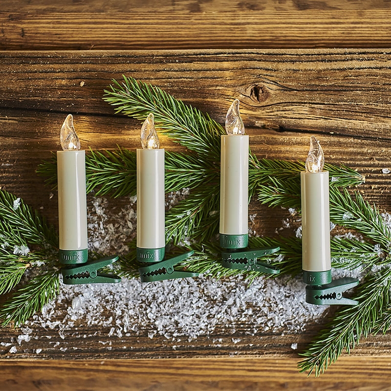 Krinner Lumix SuperLight Mini 6er Erweiterungs-Set Kabellose Christbaumkerzen Elfenbein