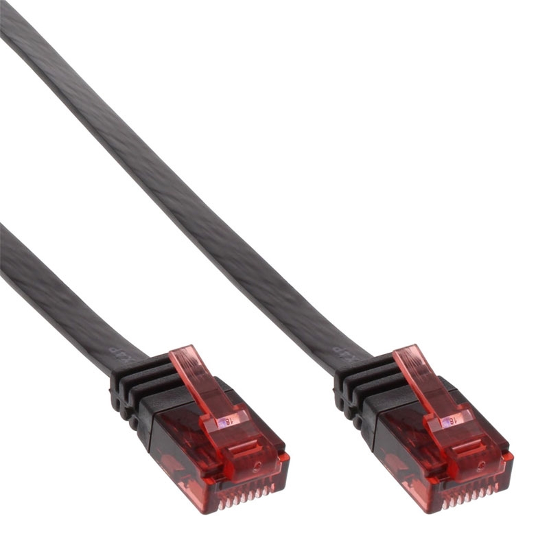 InLine Patchkabel flach schwarz 1m