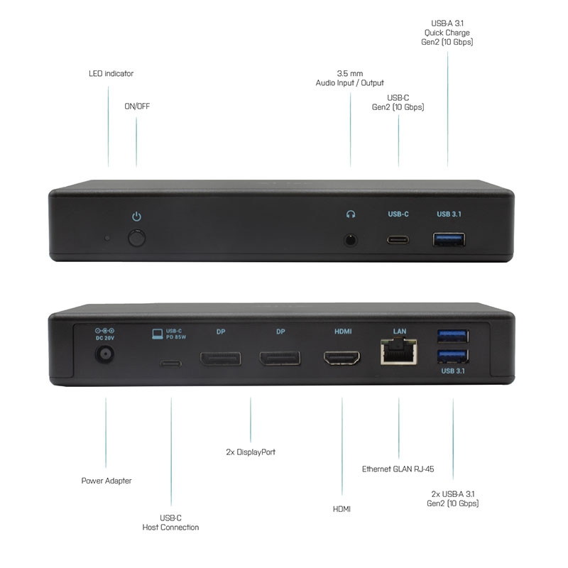 I-TEC USB-C/Thunderbolt 3 Triple Display Dockingstation