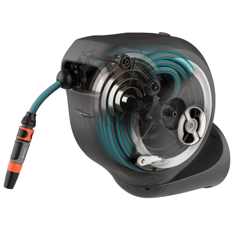 GARDENA 18612-20 Wand-Schlauchbox RollUp M (weiß) 20 m