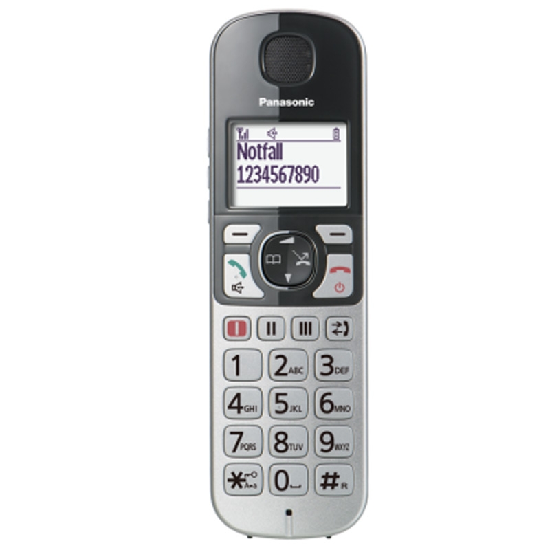 Panasonic KX-TGE522GS DECT Seniorentelefon mit AB silber-schwarz