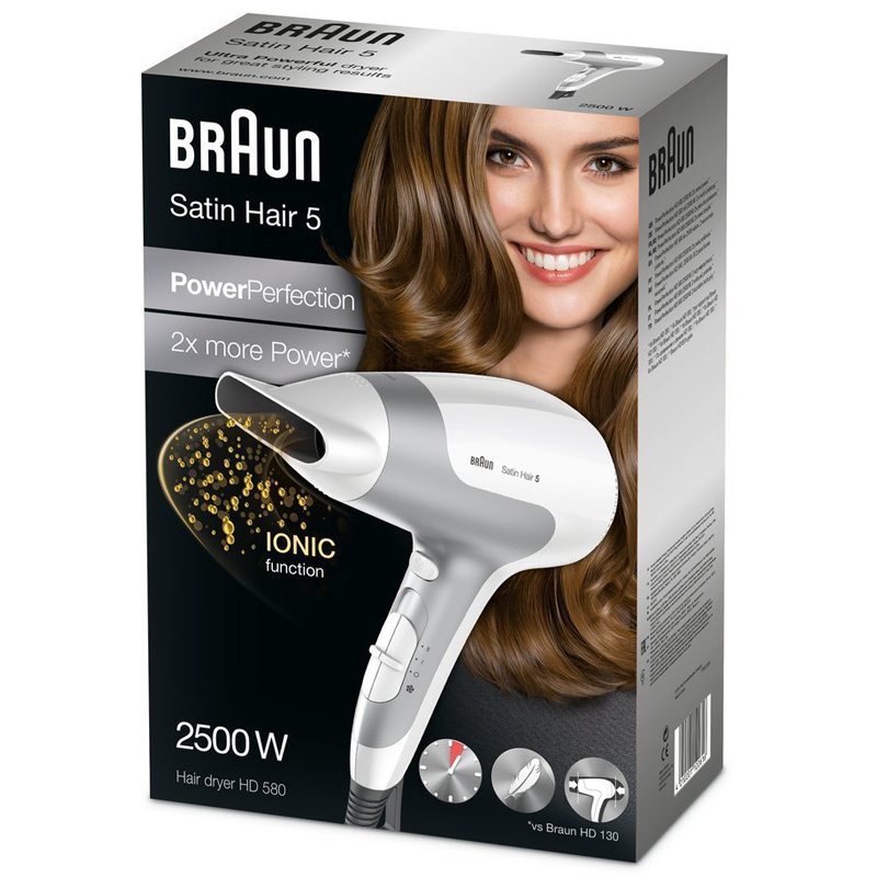 Braun Satin Hair 5 HD 580 Power Perfection Haartrockner weiß (2. Wahl)