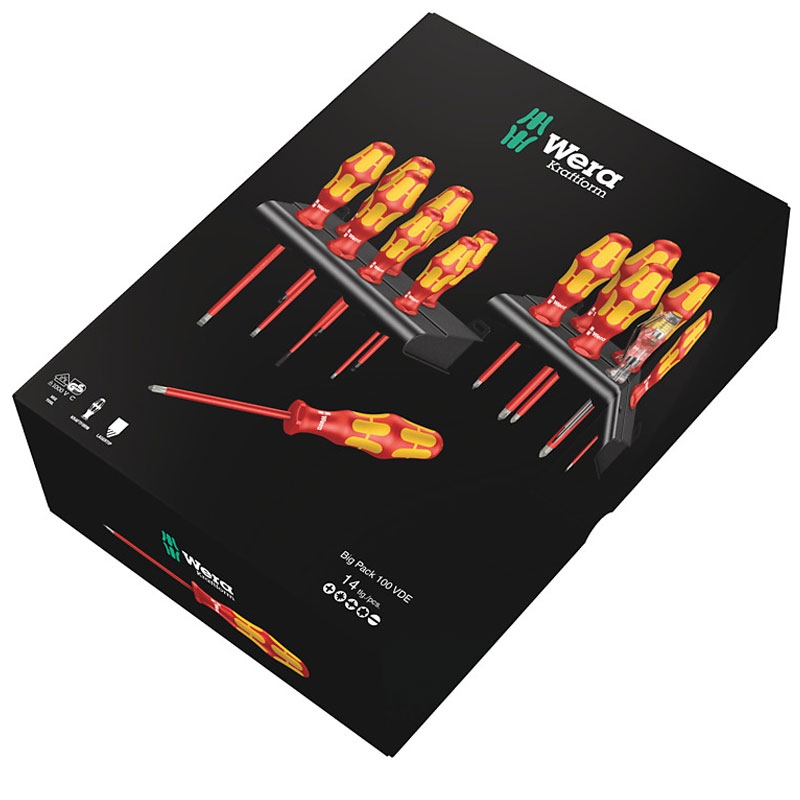 Wera Kraftform Big Pack 100 VDE Schraubendreher Set 14-teilig
