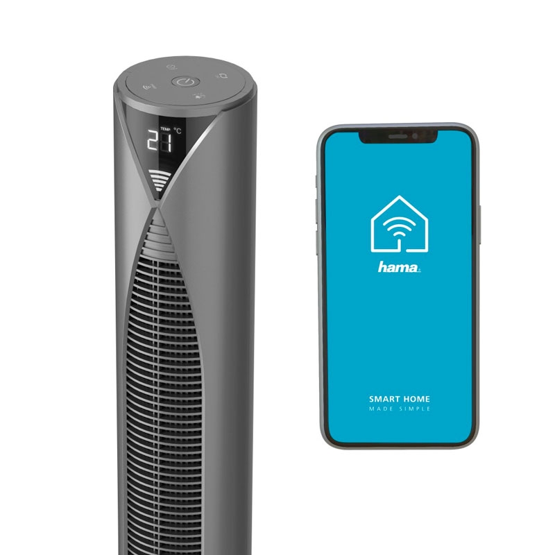 Hama Smarter Standventilator mit Temperaturmessung und 3 Geschwindigkeitsstufen