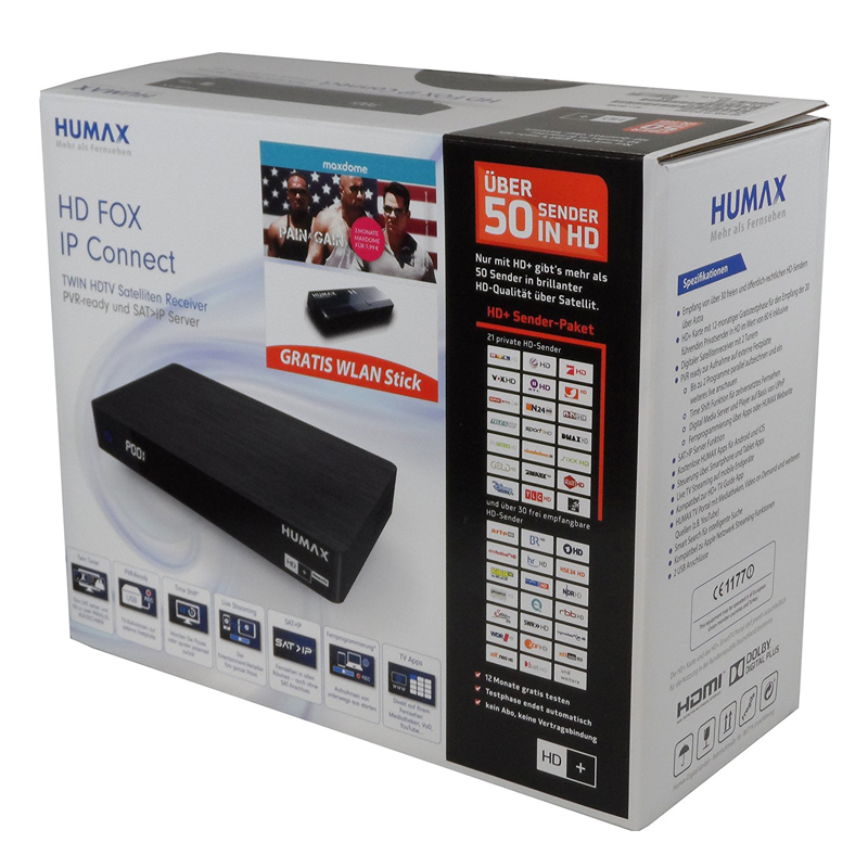 Humax HD FOX IP Connect HDTV Twin Satelliten-Receiver schwarz Ausstellungsgerät