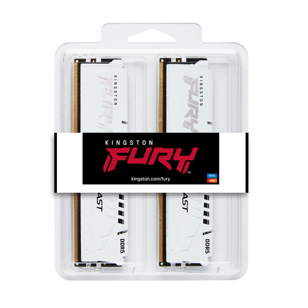 Kingston FURY Beast 64GB Kit DDR5-6000 CL30 Arbeitsspeicher weiß