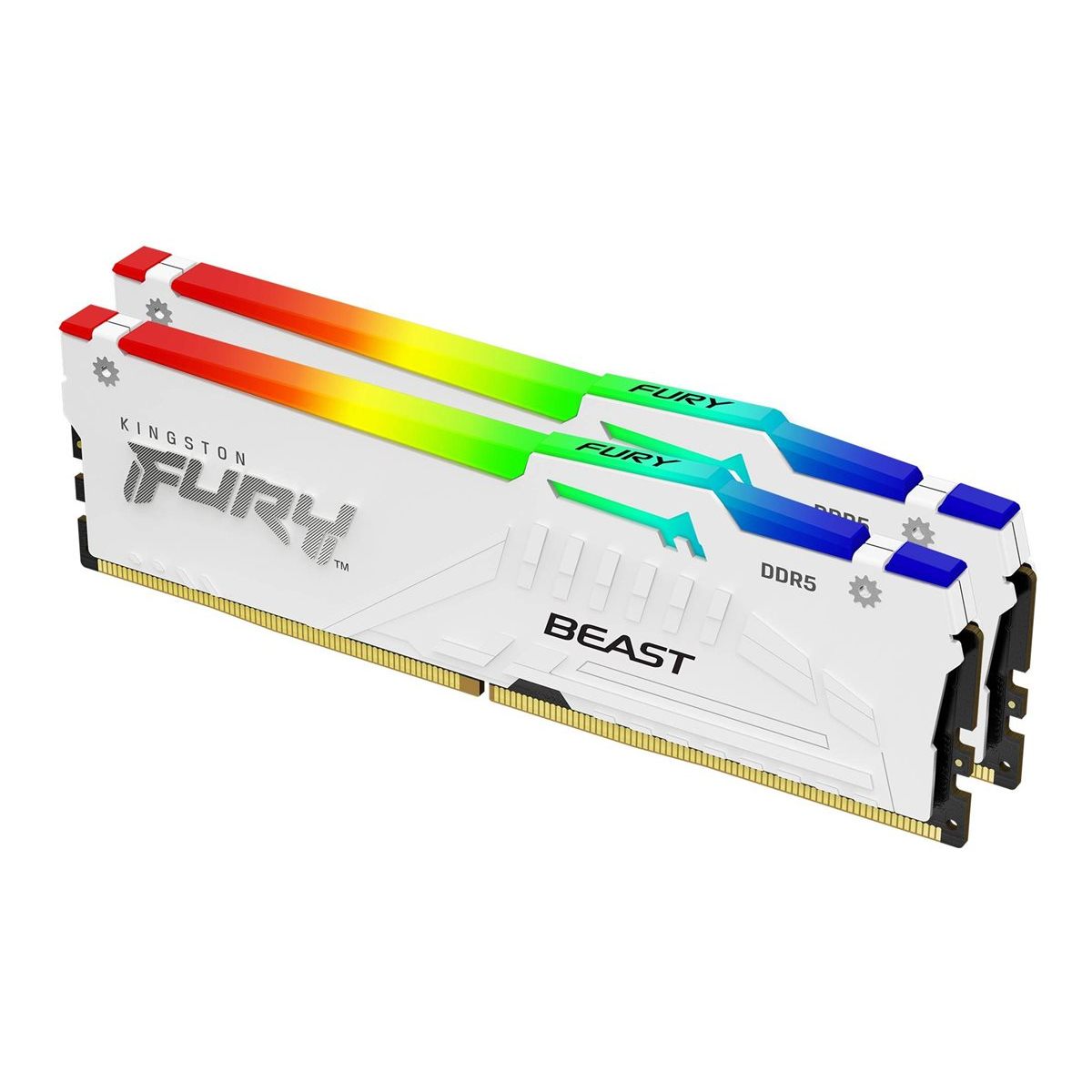 Kingston FURY Beast RGB 32GB Kit DDR5-6000 CL30 Arbeitsspeicher weiß