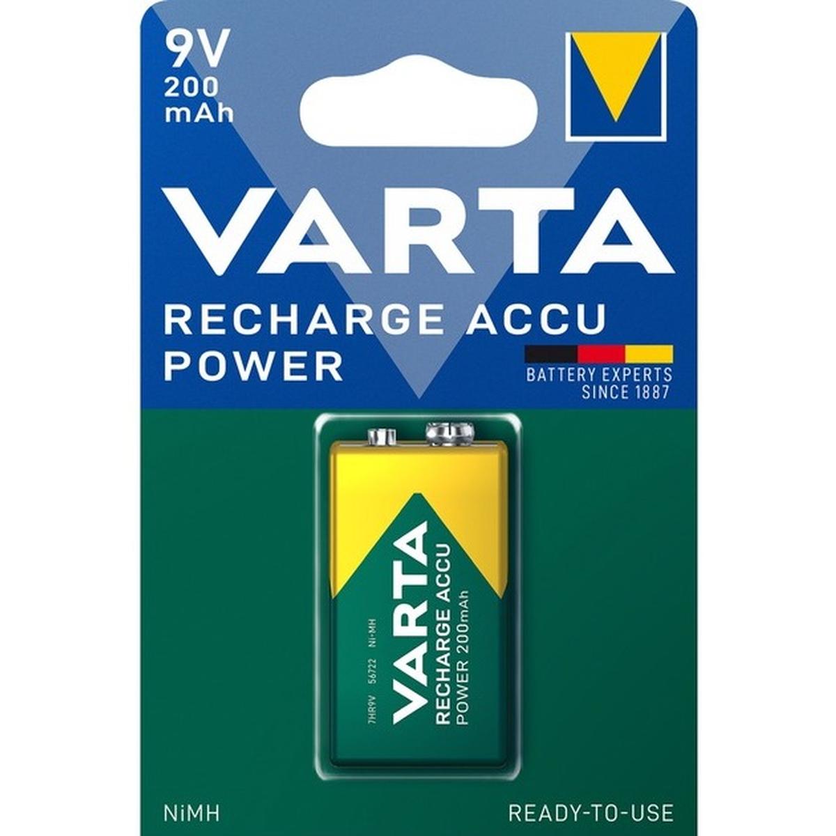 Varta Recharge Accu Power 9V Akku 200 mAh