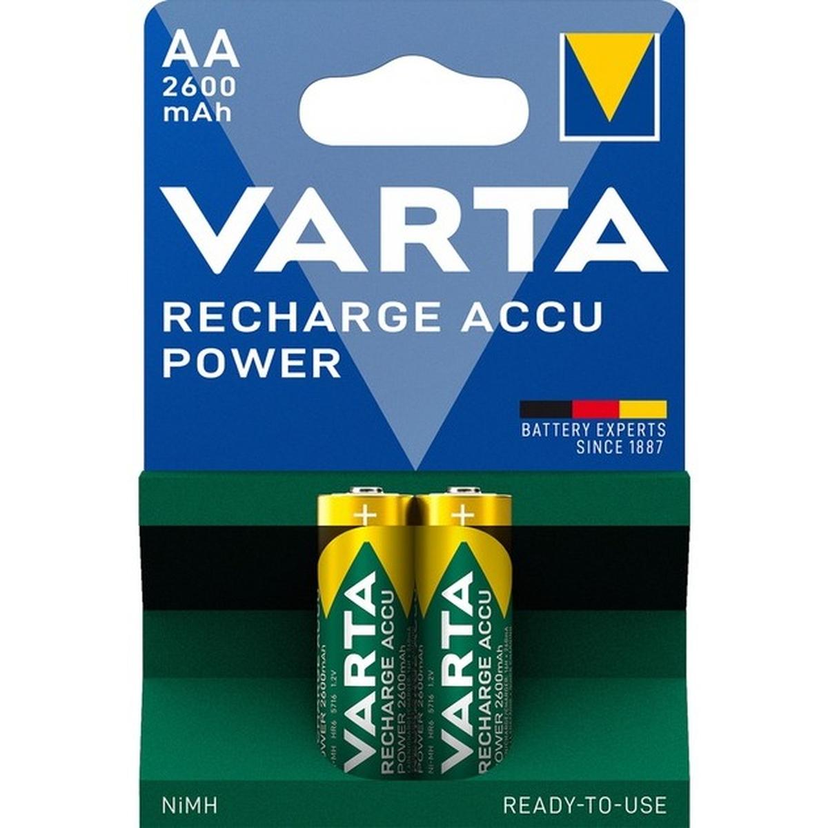Varta Recharge Accu Power AA Akku 2600 mAh 2 Stück