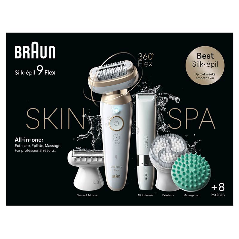 Braun Silk-épil 9 9-481 3D Flex SkinSpa All-in-One Set weiß/gold