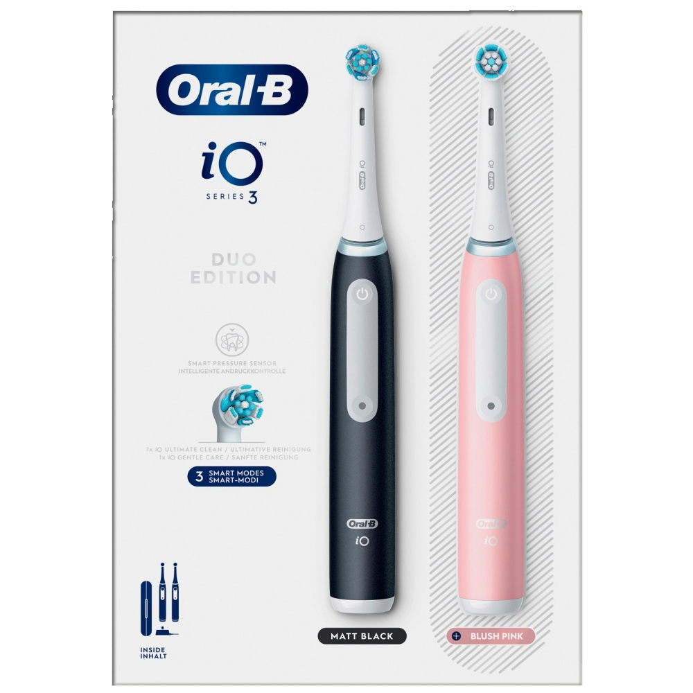 Oral-B iO Series 3 Duo elektr. Zahnbürste matt black/blush pink