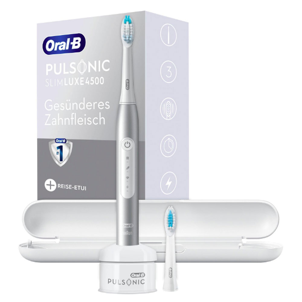 Oral-B Pulsonic Slim Luxe 4500 elektrische Schallzahnbürste platin