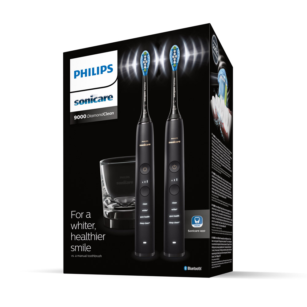 Philips Sonicare DiamondClean 9000 HX9914/54 Elektrische Zahnbürste Doppelpack schwarz