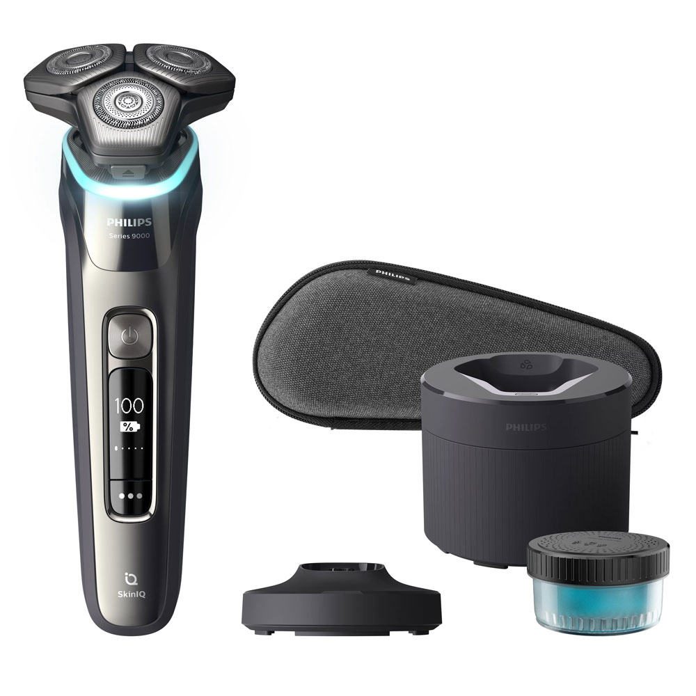 Philips Shaver S9000 S9974/55 Elektrischer Nass-& Trockenrasierer dunkelchrom