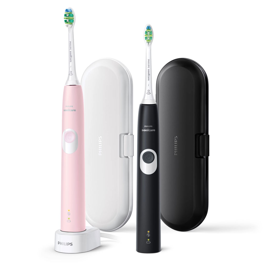 Philips Sonicare ProtectiveClean 4300 HX6800/35 elektrische Zahnbürste Duo schwarz/pink