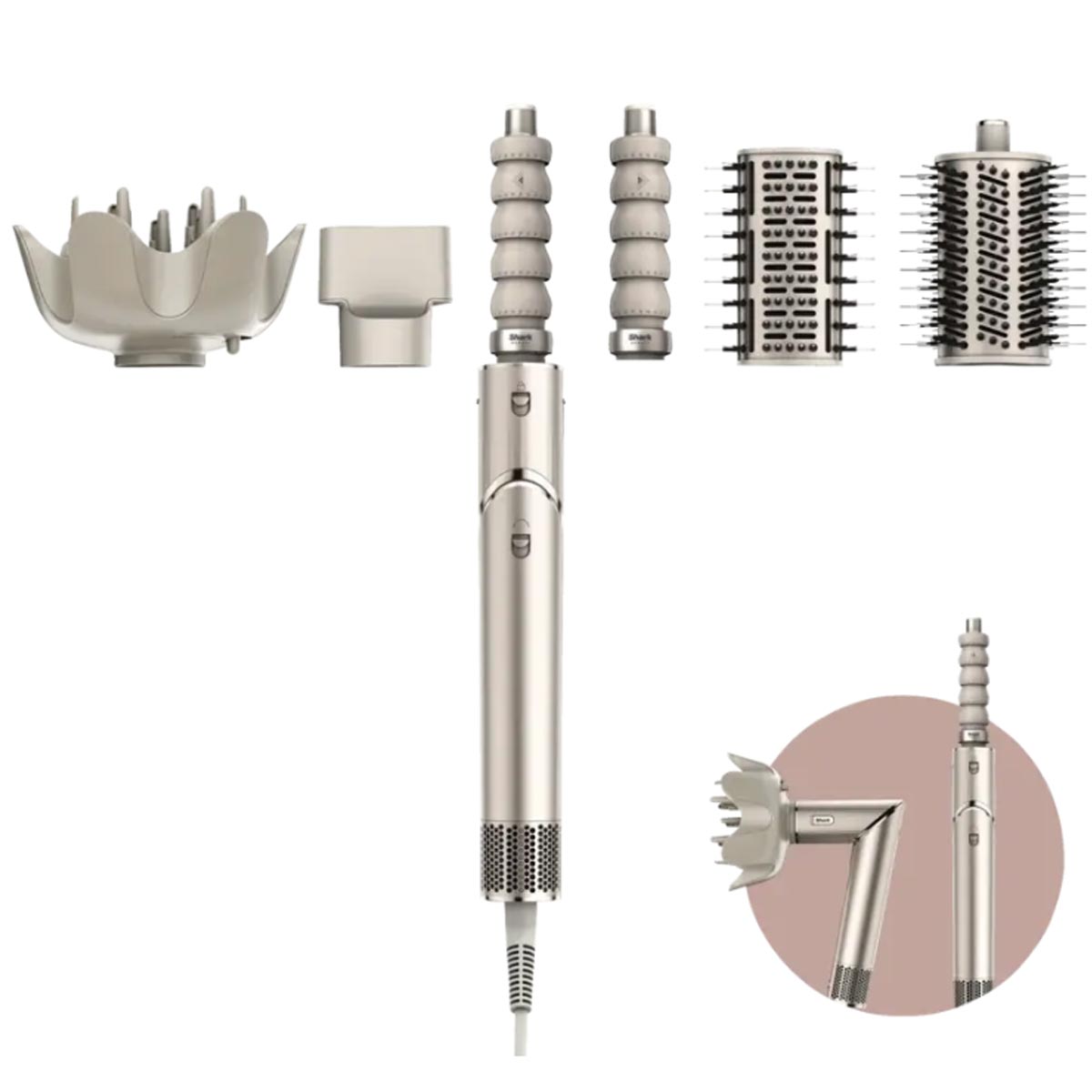 Shark HD446SLEU FlexStyle 5-in-1 Haarstyler Lockenstab stone