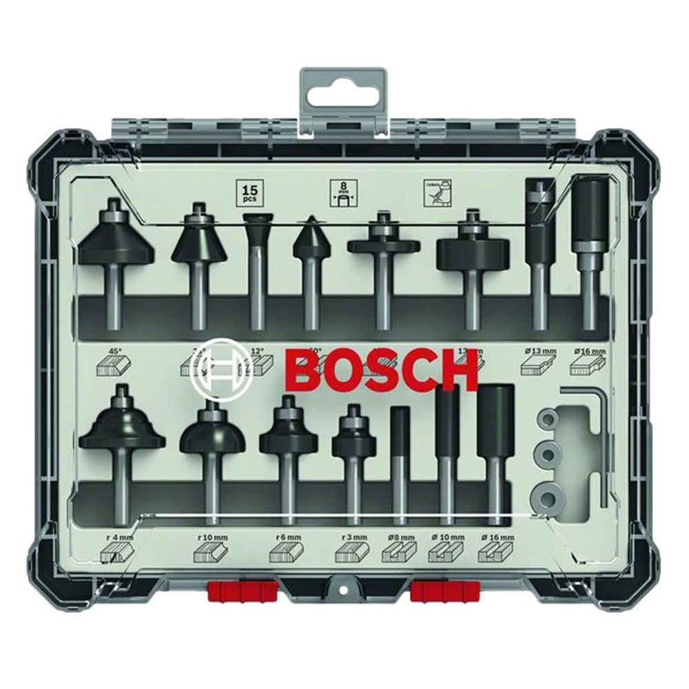 Bosch 15-teiliges Fräser-Set 8mm