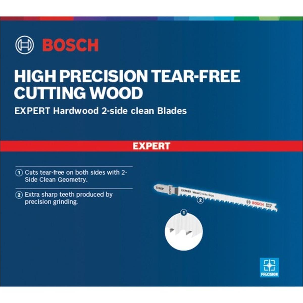 Bosch Expert Wood 2-Side Clean T 308 BP Stichsägeblatt 5 Stück (117 mm)