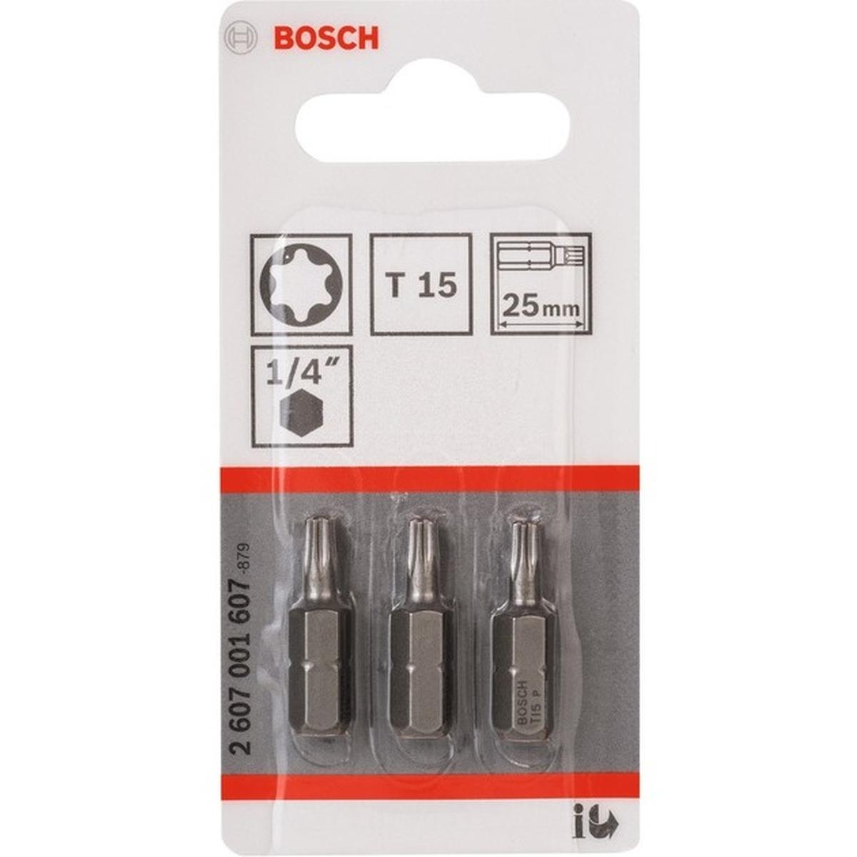 Bosch Professional 2607001607 Bit Extra-Hart T15 3 Stück (25 mm)