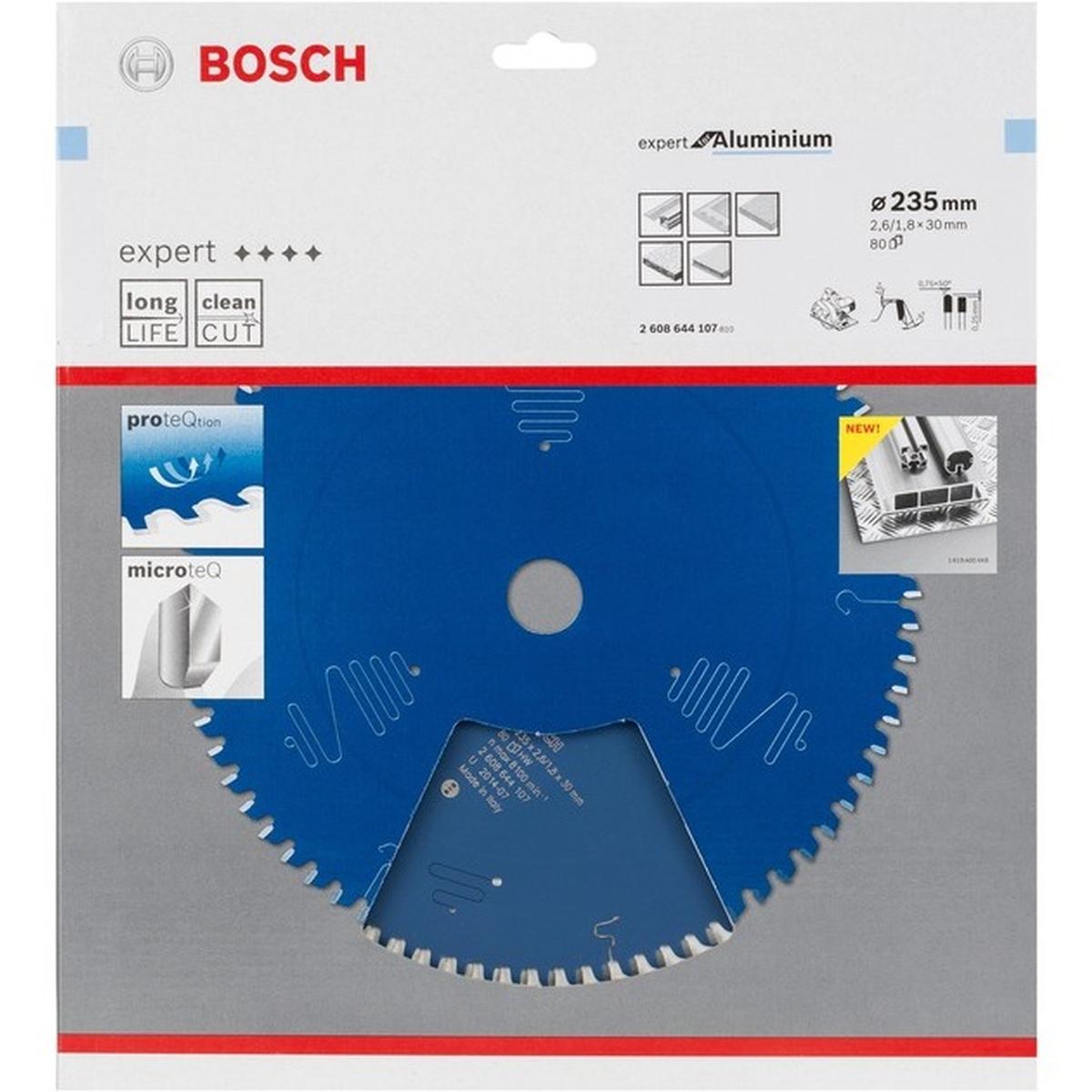 Bosch Professional Expert for Aluminium Kreissägeblatt (Ø 235 x 30 x 2,6/1,8 mm, 80 Zähne)