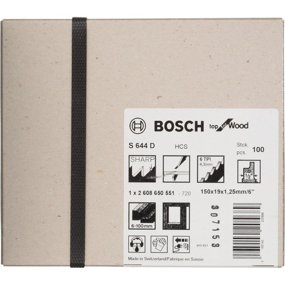 Bosch Professional S 644 D Top for Wood Säbelsägeblatt 100 Stück (150 x 19 x 1,25 mm)