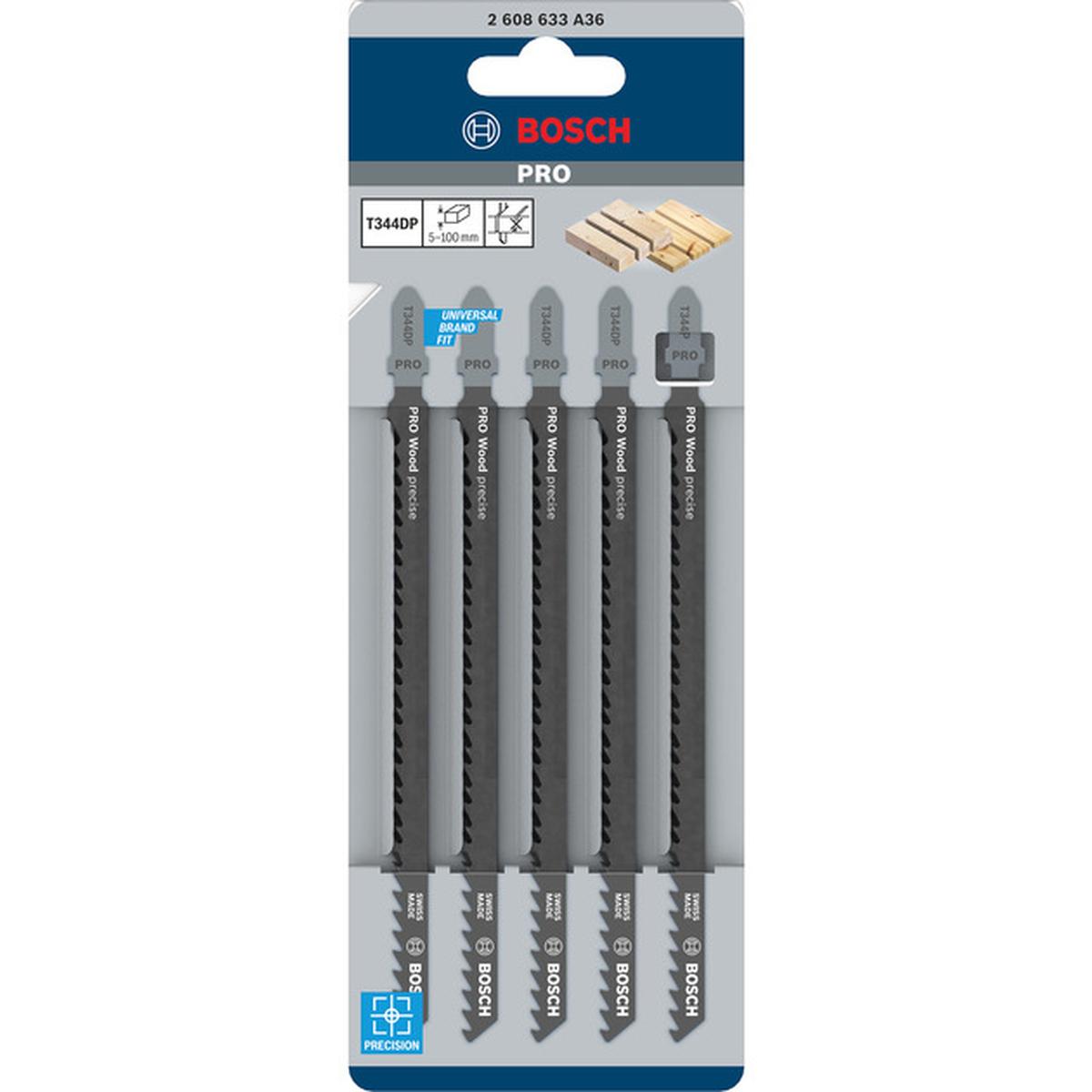 Bosch T 344 DP Precision for Wood Stichsägeblatt 5 Stück
