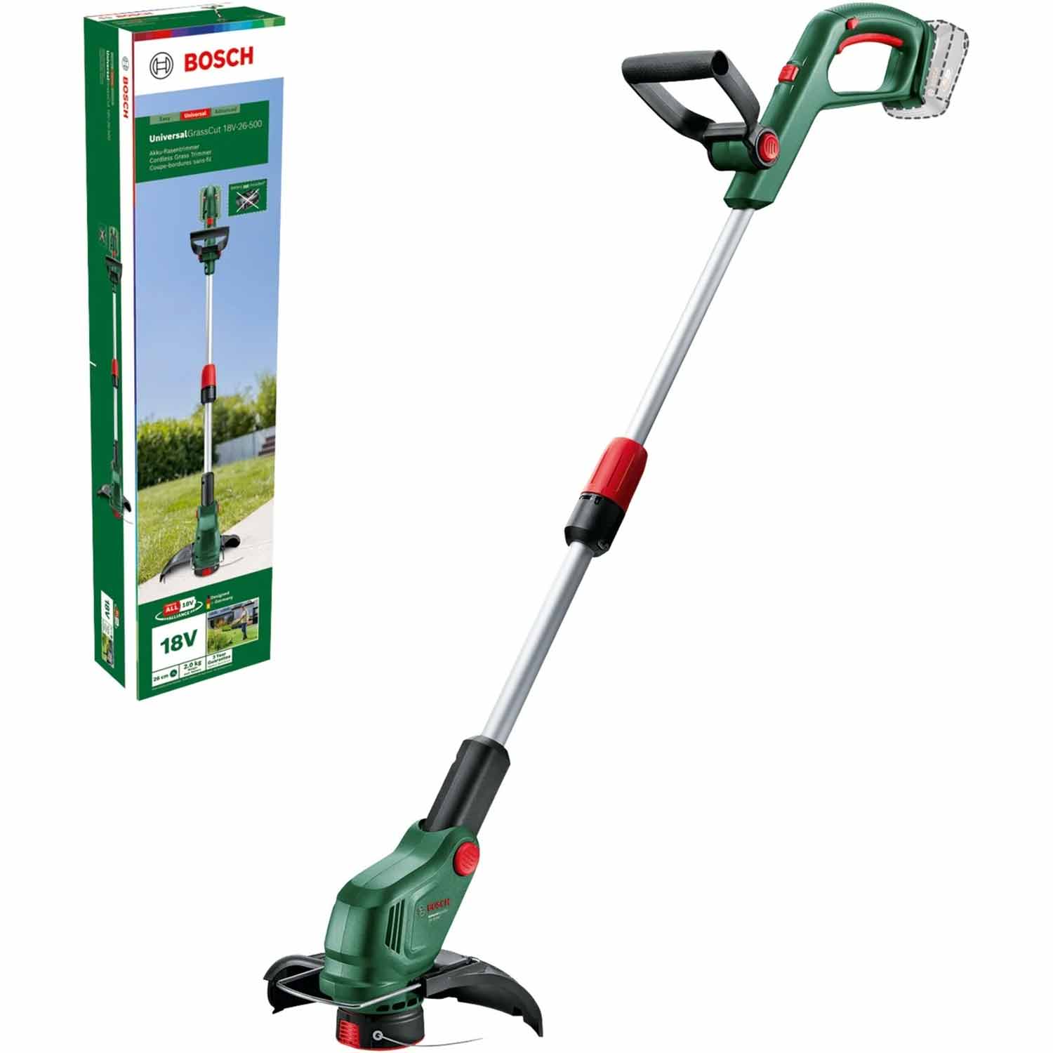 Bosch UniversalGrassCut 18V-26-500 Akku-Rasentrimmer (26 cm Schnittkreis, ohne Akku/Ladegerät)