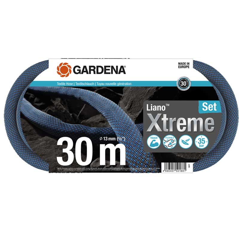 GARDENA 18477-20 Textilschlauch Liano Xtreme 1/2, 30 m Set"