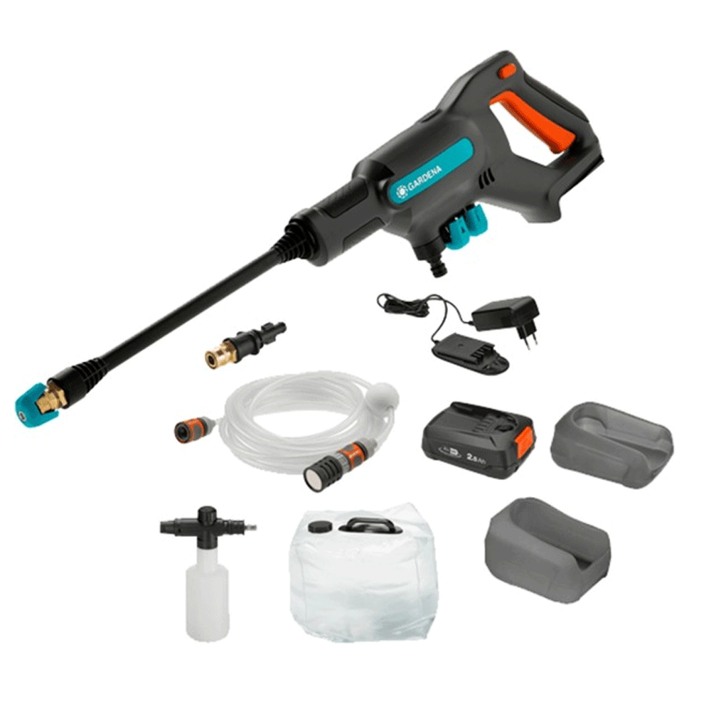 Gardena 14800-31 Akku-Mitteldruckreiniger AquaClean 24/18V P4A Premium Set