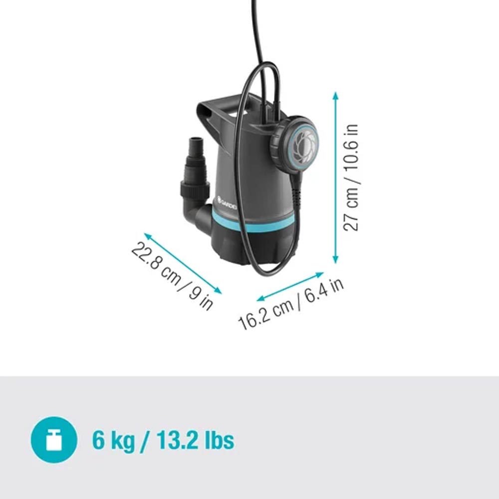 GARDENA 09016-47 Klarwasser Tauchpumpe 20000 BASIC