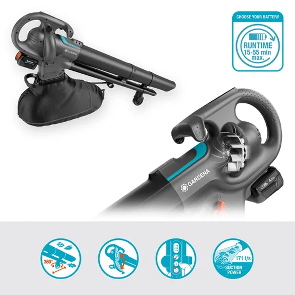 GARDENA 14895-55 Akku-Laubsauger/-Bläser PowerJetCollect 18V P4A solo