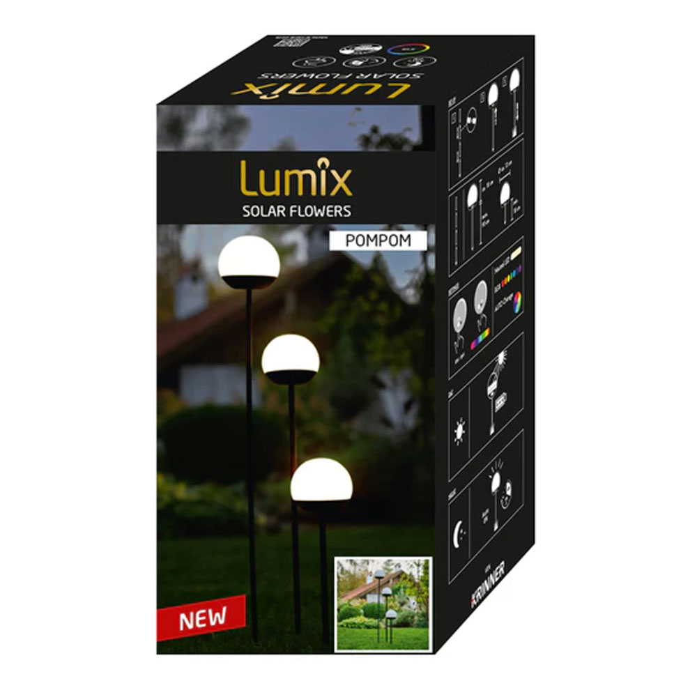 Krinner LUMIX Solar Flower Pompom