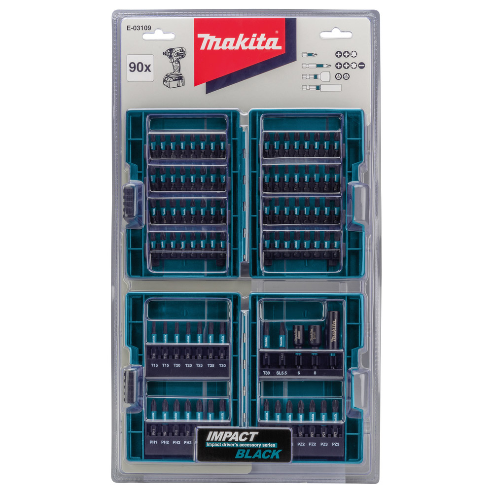 Makita E-03109 Impact Black Bit-Set 90-tlg.
