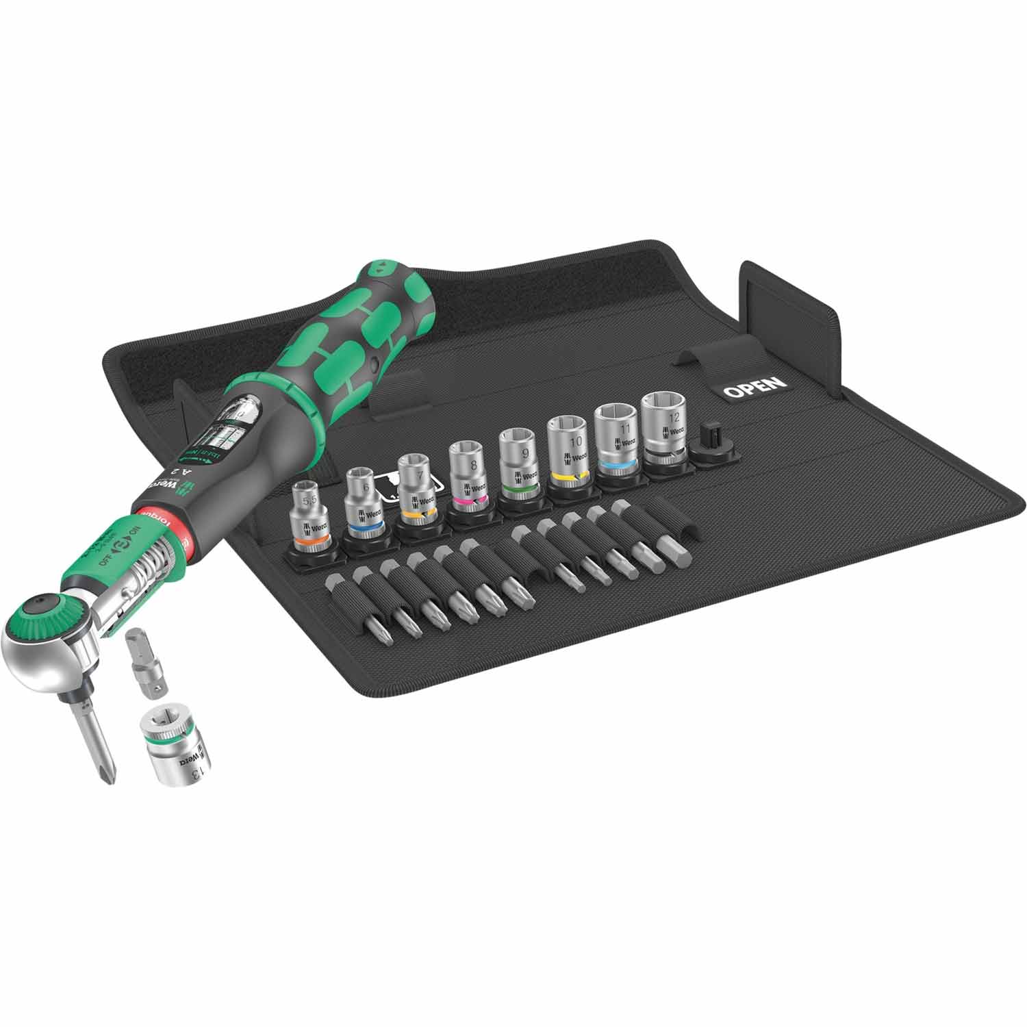 Wera Safe-Torque A 2 Set 1, 1/4" Sechskant, 2-12 Nm, Drehmomentschlüssel 23-teilig